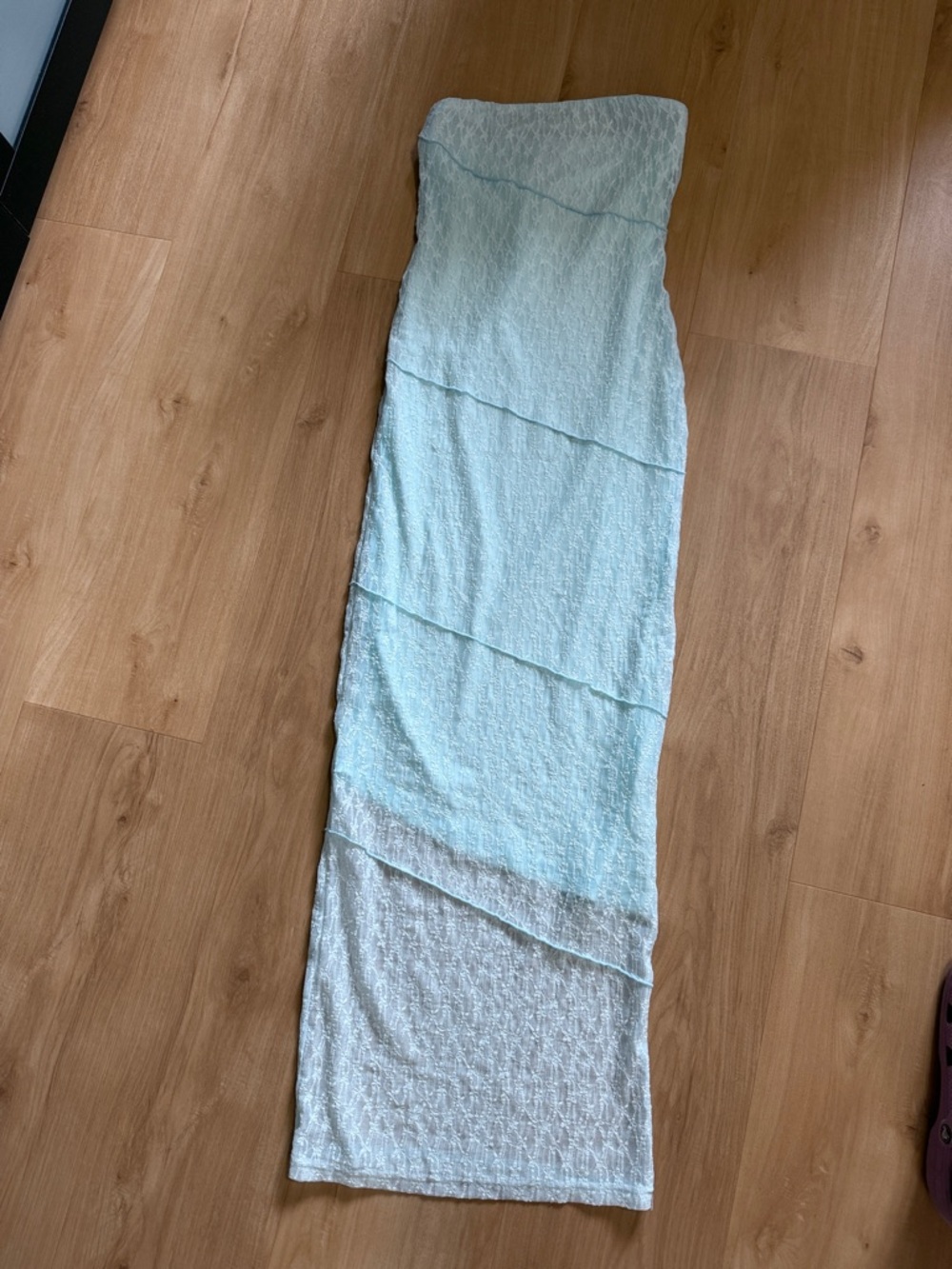 Strapless Maxi Dress in Light Aqua